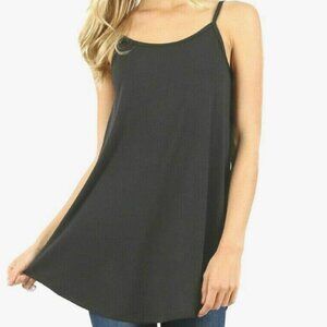 NWT Zenana  Front and Back Reversible Spaghetti Strap Tunic Cami Size large